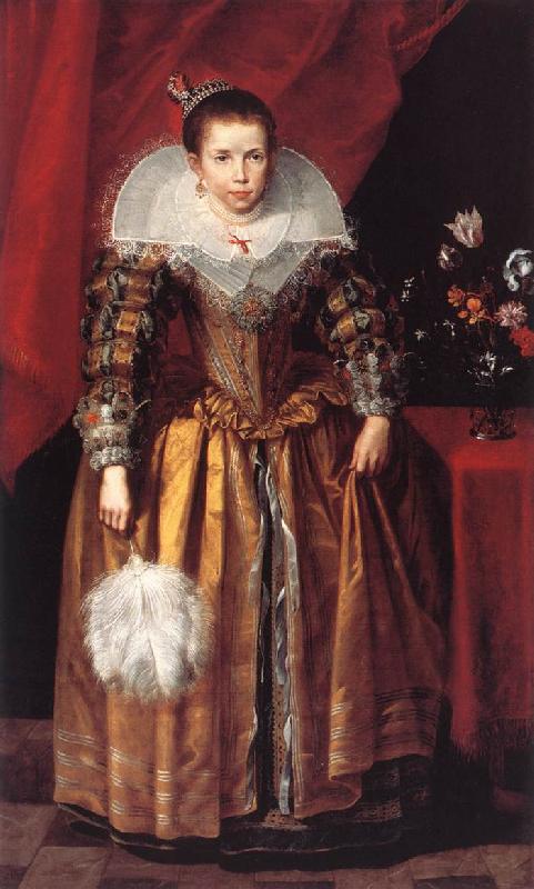 VOS, Cornelis de Portrait of a Girl at the Age of 10 sdg Sweden oil painting art